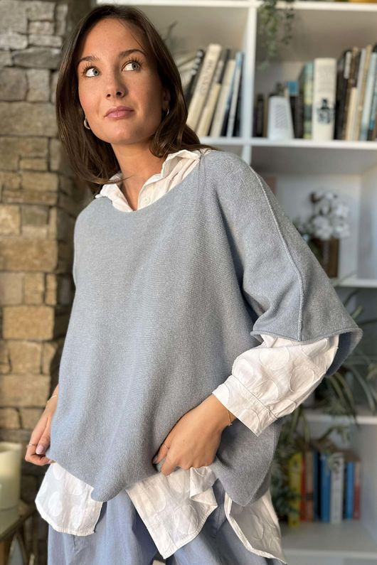 Conrad Layer Knit Steel Blue